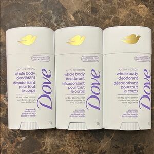 NEW 🆕 Lot of three Dove Whole Body Deodorant - coconut and vanilla